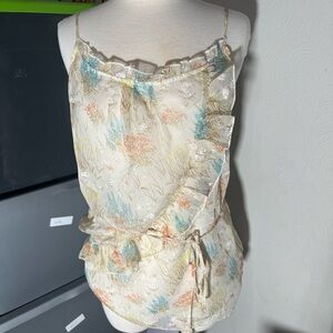 Forever 21 Cream Camisole with Floral Accents